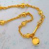 Picture of Beaded Cable Chain Anklet Gold Plated