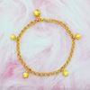 Picture of Minimalist Heart Anklet Gold Plated with Bell for Kids