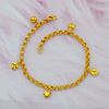 Picture of Textured Heart Anklet Gold Plated with Bell for Kids