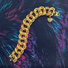 Picture of Mix Chunky Double Link Cuban Chain Bracelet Gold Plated (Coco-Donut)