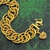 Picture of Double Link Chain Bracelet Gold Plated with Heart Charm (Coco Italia)