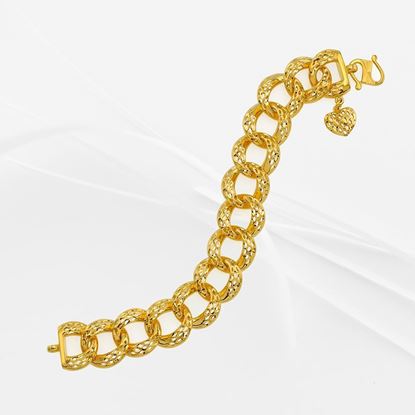 Picture of Chunky Link Bracelet Gold plated with Heart Charm (Donut Italia)