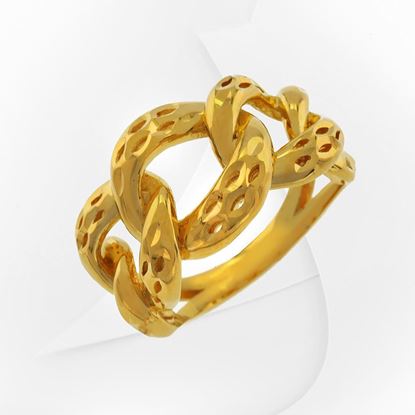 Picture of Chunky Interlocking Link Ring Gold Plated