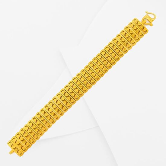 Picture of Love Heart Vertical Bar Link Bracelet Gold Plated (Pulut Dakap Cinta)