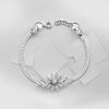 Picture of CZ Blooming Flower Hijab Mask Connector Bracelet Rhodium Plated