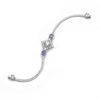 Picture of Purple CZ Rhombus Hijab Mask Connector Bracelet Rhodium Plated