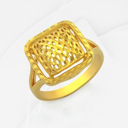 Picture of Bold Square Ring Gold Plated (Biskut Tawar)