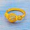 Picture of Swirl Bead Ball Ring Gold Plated