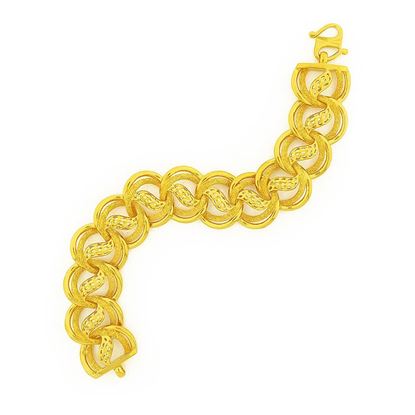 Picture of Leaf Double Link Chain Bracelet Gold Plated (Coco Pulut Dakap) (16.5cm)