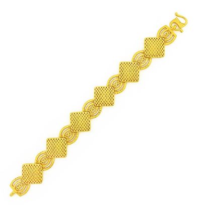 Picture of Rhombus Square Link Bracelet Gold Plated (Ketupat) (16.5cm)