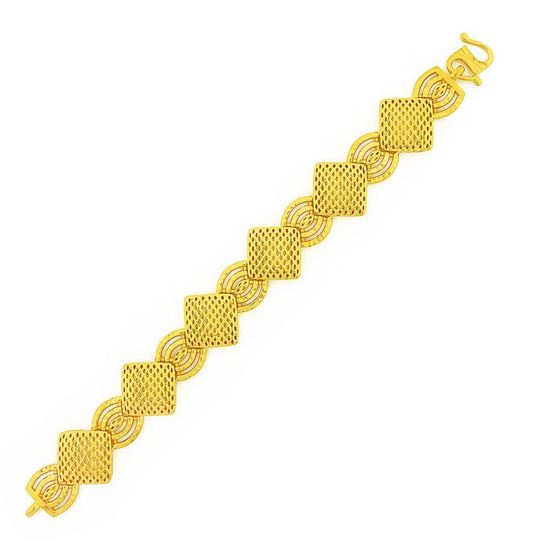 Picture of Rhombus Square Link Bracelet Gold Plated (Ketupat) (16.5cm)