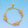 Picture of Flat Curb Chain Bracelet Gold Plated with CZ Spiral Balls Charms