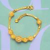 Picture of Ball Bead Flat Curb Chain Bracelet Gold Plated