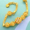 Picture of Ball Bead Flat Curb Chain Bracelet Gold Plated