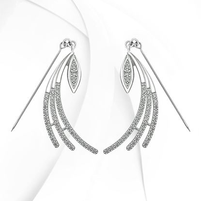 Picture of Rhodium Plated Hijab Earrings Jewellery