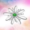 Picture of Starburst Flower Ribbon Brooch Rhodium Plated