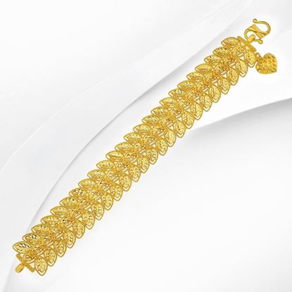 Picture of Large Ketum Leaves Bracelet Gold Plated