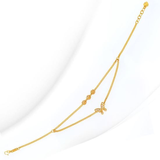 Picture of Layered Butterfly Anklet in Gold Plated