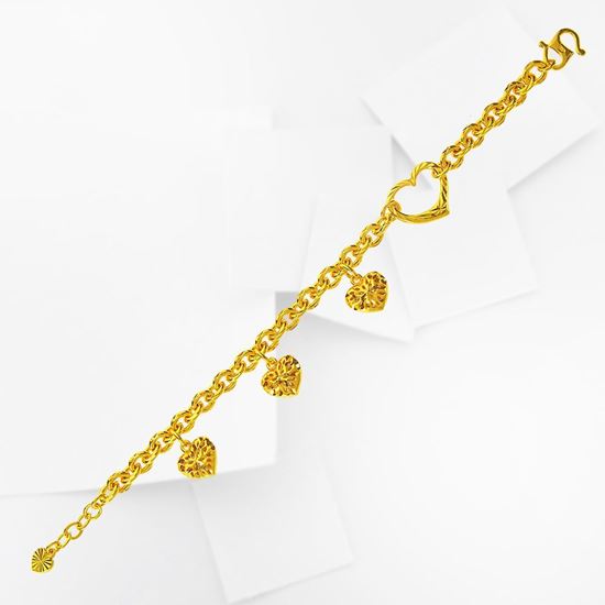 Picture of Gold Plated Bracelet Jewellery (Rantai Tangan 3 Love Gantung) (BT5054)