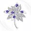 Picture of Purple CZ Flower Corsage Brooch Rhodium Plated (Kesuma)