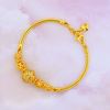 Picture of Mix Bead Ball Charms Bangle Bracelet Gold Plated Adjustable