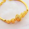 Picture of Mix Bead Ball Charms Bangle Bracelet Gold Plated Adjustable