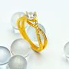Picture of Solitaire Engagement Ring Gold Plated with Twisted Split Shank