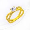 Picture of Criss Cross Solitaire Engagement Ring Gold Plated