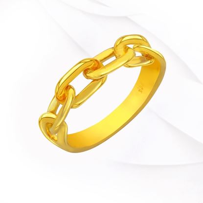 Picture of Small Paperclip Chain Link Ring Gold Plated