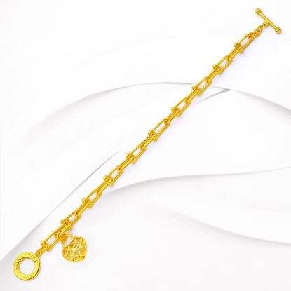 Picture of U Link Hardware T-Bar Toggle Bracelet Gold Plated (17.5cm) (16.5cm)