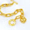 Picture of Paperclip Chain T-Bar Toggle Bracelet Gold Plated