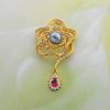 Picture of Small Rafflesia Flower Outline Brooch Gold Plated