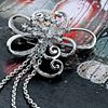 Picture of Large Swirl Blooming Flower Brooch Rhodium Plated