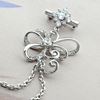 Picture of Small Swirl Blooming Flower Brooch Rhodium Plated