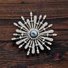 Picture of Large CZ Sunshine Brooch Rhodium Plated
