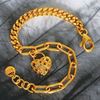 Picture of Mix Paperclip Curb Chain Heart Bracelet Gold Plated