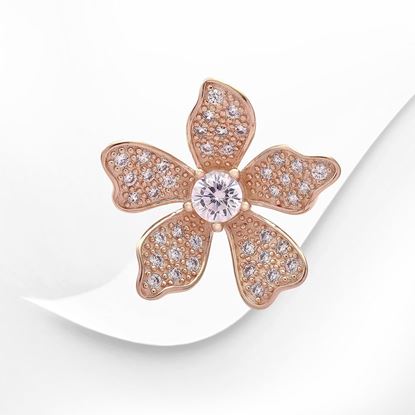 Picture of Mini Orchid Flower Brooch Rose Gold Plated