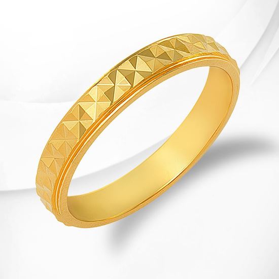 Picture of Faceted Textured Ring Band Gold Plated