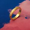 Picture of Faceted Textured Ring Band Gold Plated