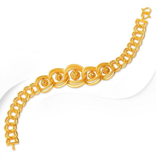 Picture of Double Link Chain Bracelet Gold Plated (CoCo Boba Berputar)