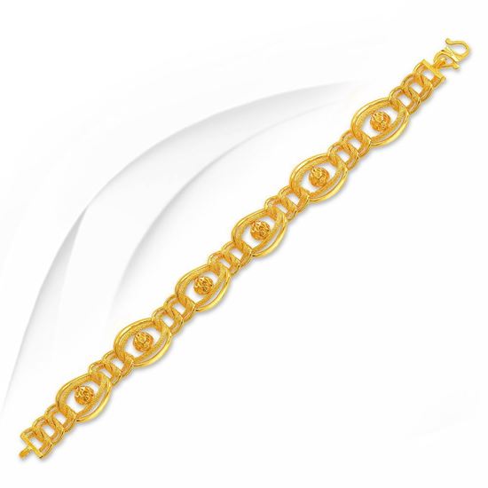 Picture of Double Link Chain Bracelet Gold Plated with Ball Beads (Coco Bola)