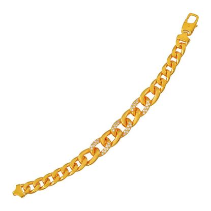 Picture of CZ Curb Chain Bracelet Gold Plated (Gajah Coco) (19cm)