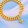 Picture of Dangle Heart Thick Cuban Chain Bracelet Gold Plated