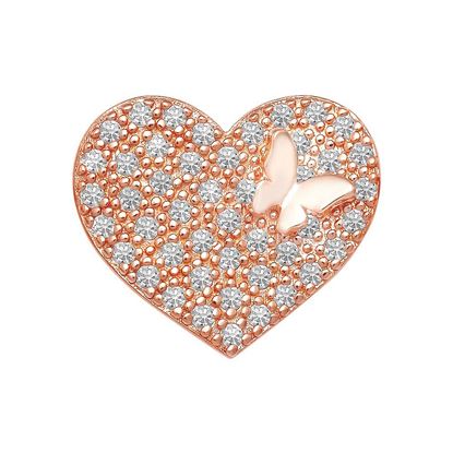 Picture of Butterfly on Heart Brooch Rose Gold Plated
