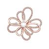 Picture of Layered CZ Petals Flower Brooch Rose Gold Plated