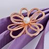 Picture of Layered CZ Petals Flower Brooch Rose Gold Plated