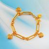 Picture of Dangle Heart Paperclip Bracelet Gold Plated for Kids