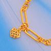 Picture of Dangle Heart Paperclip Bracelet Gold Plated for Kids (13-14cm)