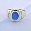 Picture of Blue CZ Cabochon Signet Ring Sterling Silver