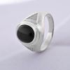 Picture of CZ Black Onyx Cabochon Signet Ring Sterling Silver